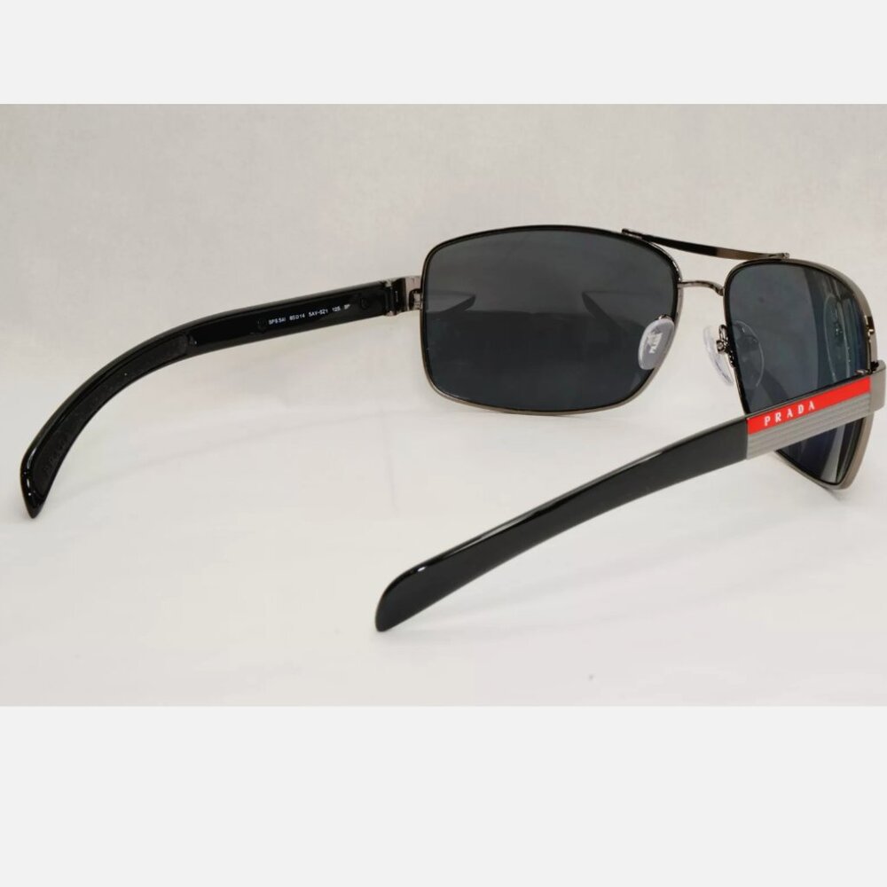 Prada Polarized Gunmetal Black 65mm Sunglasses - Picture 6 of 8